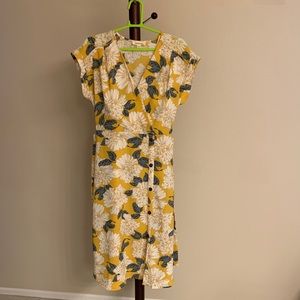 Monteau yellow floral dress, size s